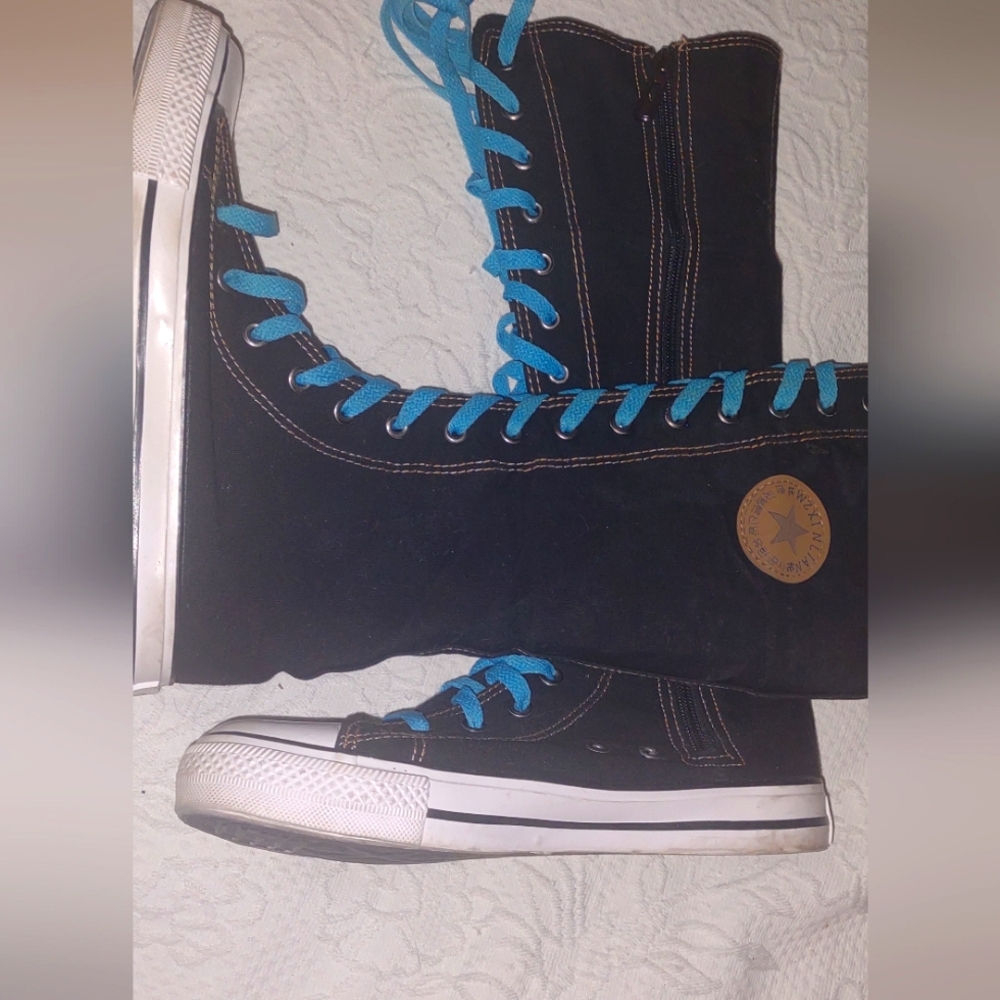 lbilun UK lace up, zip up, knee high gym shoes.sz71/2